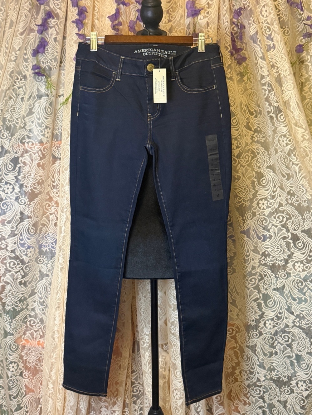 American Eagle Skinny Jeans Dark Wash Stretch Denim Women’s Size 10 NWT